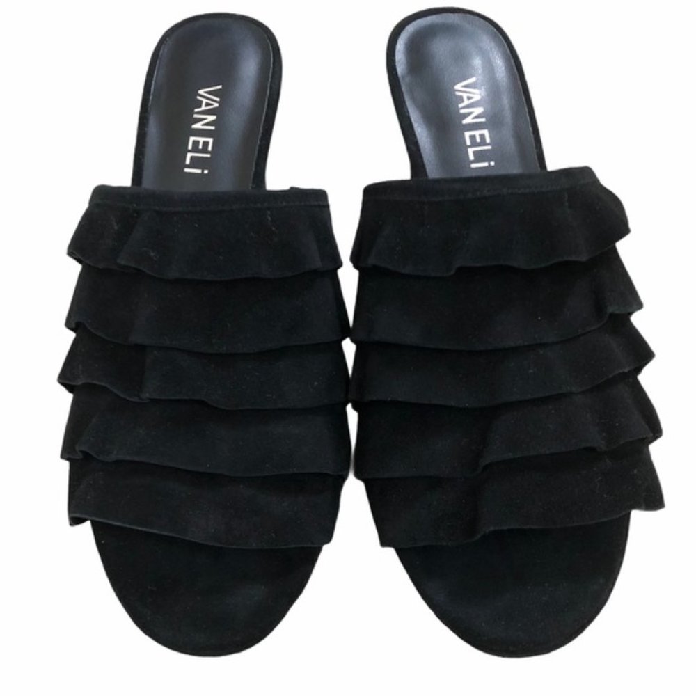 Vaneli Ruffle Suede 3" Heel - Picture 2 of 9